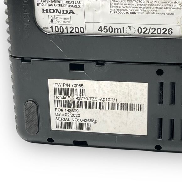 Honda Temporary Tire Mobility Kit 2020 42770-TZ5-A010-M1 New Unused Sealant - Picture 7 of 10